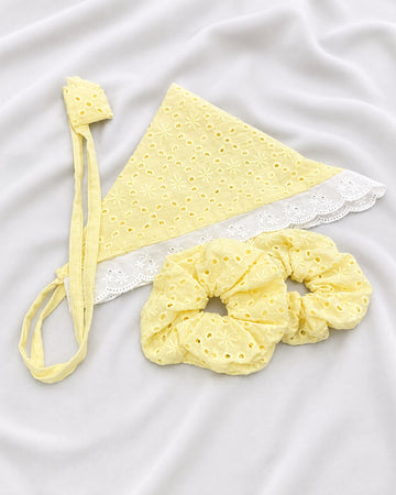 Sunny Yellow Bandana + 2 Scrunchies